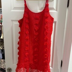 Red Sleeveless Maternity Dress